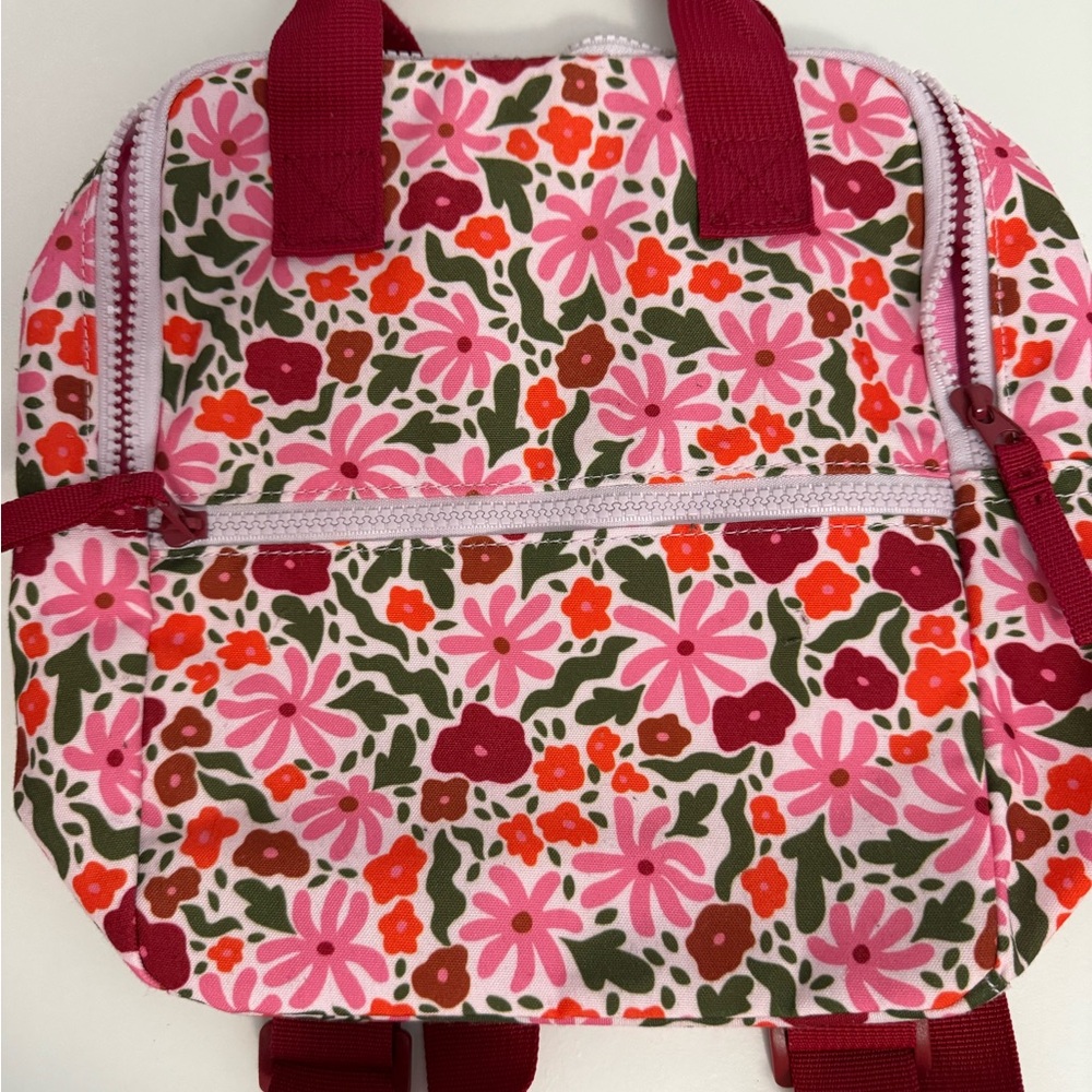 Cat & Jack Pink and Red Floral Kids Backpack